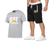 Load image into Gallery viewer, 2019 new men&#39;s T-shirt+men&#39;s pants printing cat caterpillar logo short