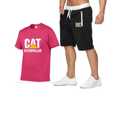 Load image into Gallery viewer, 2019 new men&#39;s T-shirt+men&#39;s pants printing cat caterpillar logo short