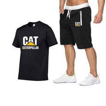 Load image into Gallery viewer, 2019 new men&#39;s T-shirt+men&#39;s pants printing cat caterpillar logo short