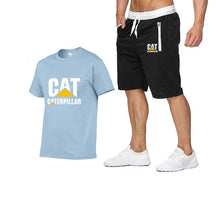 Load image into Gallery viewer, 2019 new men&#39;s T-shirt+men&#39;s pants printing cat caterpillar logo short