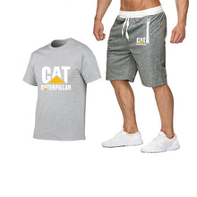 Load image into Gallery viewer, 2019 new men&#39;s T-shirt+men&#39;s pants printing cat caterpillar logo short