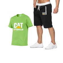 Load image into Gallery viewer, 2019 new men&#39;s T-shirt+men&#39;s pants printing cat caterpillar logo short