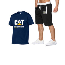 Load image into Gallery viewer, 2019 new men&#39;s T-shirt+men&#39;s pants printing cat caterpillar logo short