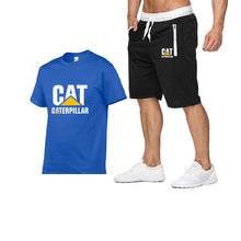 Load image into Gallery viewer, 2019 new men&#39;s T-shirt+men&#39;s pants printing cat caterpillar logo short