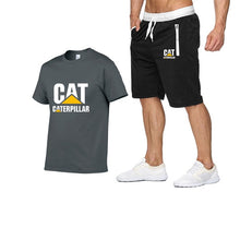Load image into Gallery viewer, 2019 new men&#39;s T-shirt+men&#39;s pants printing cat caterpillar logo short