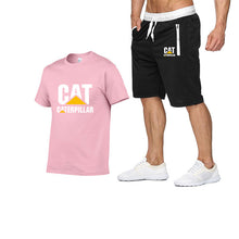 Load image into Gallery viewer, 2019 new men&#39;s T-shirt+men&#39;s pants printing cat caterpillar logo short