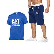 Load image into Gallery viewer, 2019 new men&#39;s T-shirt+men&#39;s pants printing cat caterpillar logo short